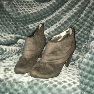 Grey suede booties